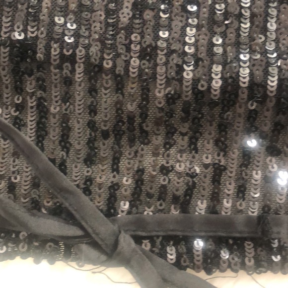 Zara Black Sequins Cropped Top Small - Picture 7 of 7